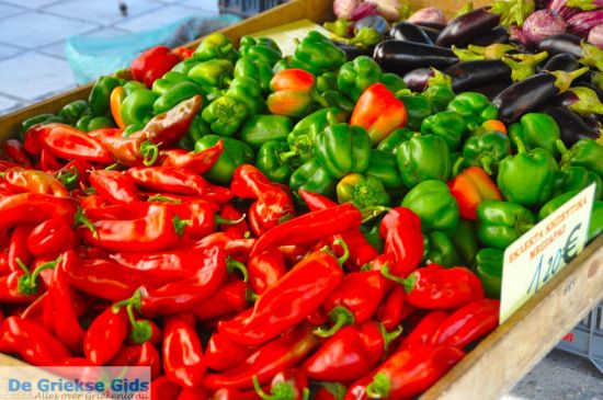 Groente is goedkoop op de markt in Griekenland